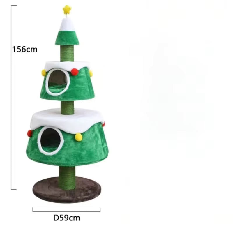Świąteczna drapak dla kota z choinką, drapak dla kota zintegrowany z bałwanem, drapak dla psa, drapak dla kota.